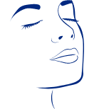 3 A woman 's face with closed eyes and long lashes.